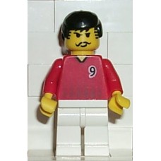 soc088 Soccer Player Red-White Team with shirt 9 